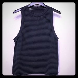 Lululemon Black Transparent Stripe Tank Top